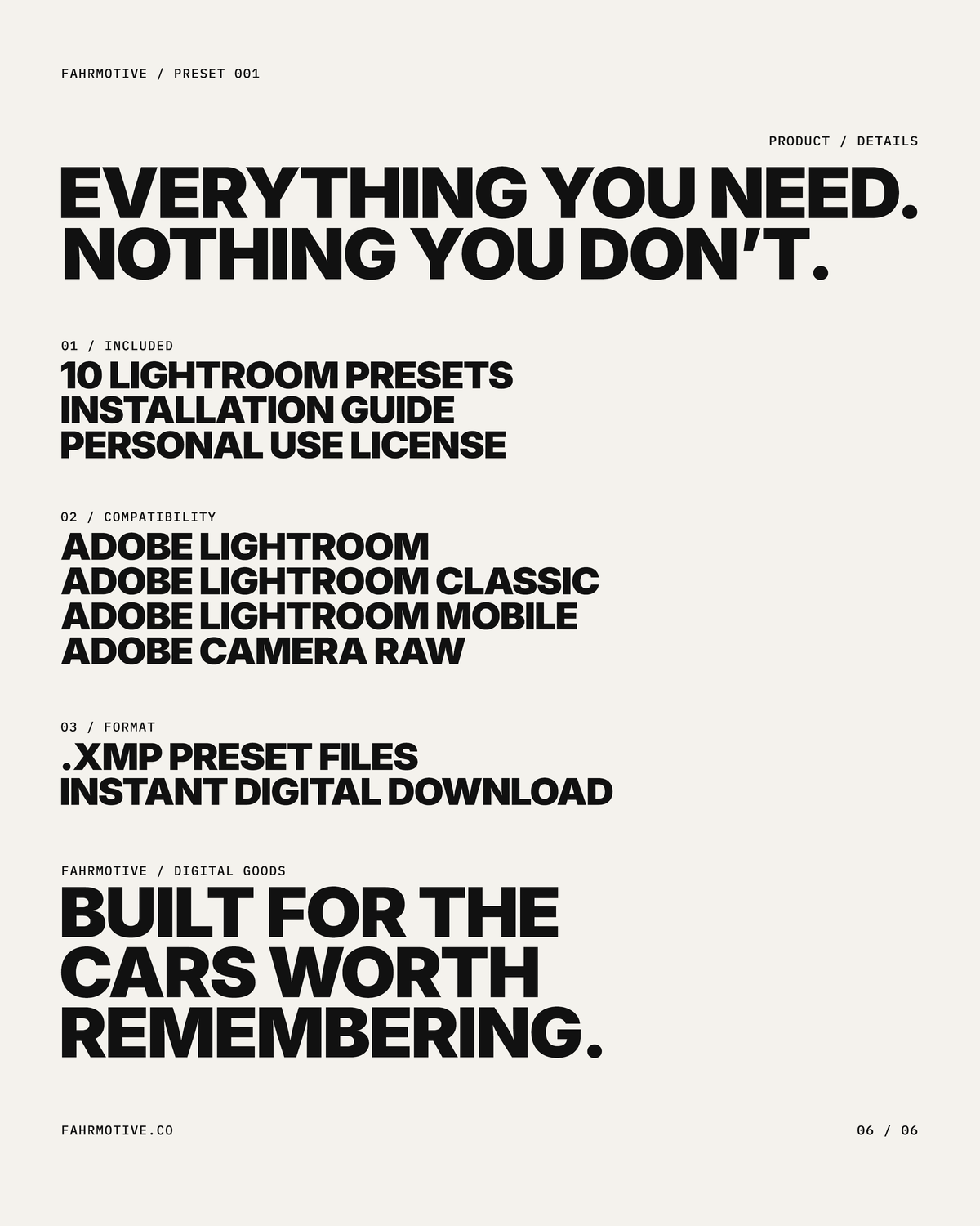 FAHRMOTIVE / PRESET 001
